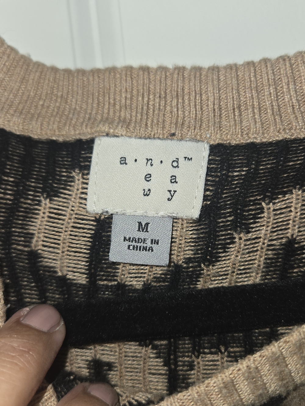 a new day Leopard-Print Crewneck Sweater in Beige and Black - Picture 3 of 3